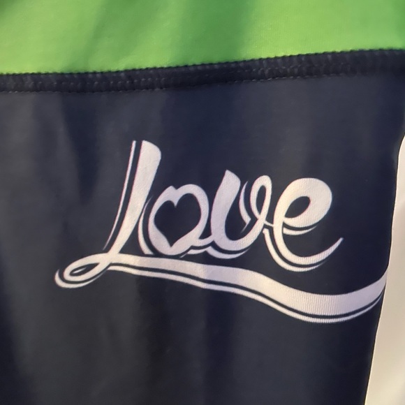 Women's Love Seattle Graphic Leggings - Green and Blue - Picture 3 of 5